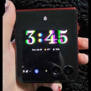 Foldable Smartphone with Dual Rear Cameras - Red Frame